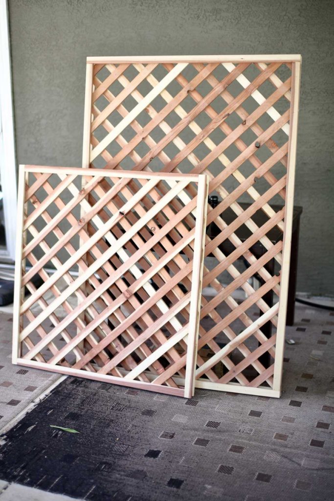 trellis panels for DIY Garden Arbor with a Bench