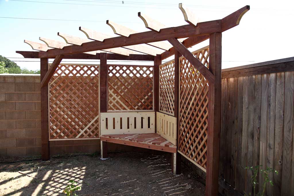 DIY Garden Arbor with a Bench