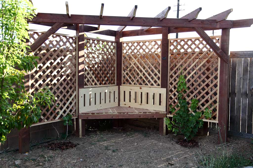 DIY Garden Arbor with a Bench