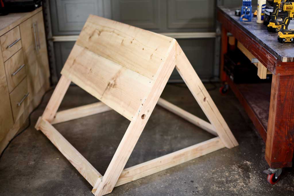 attaching roof boards on chicken coop