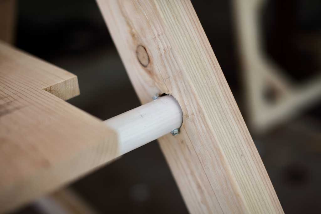 installing dowel rod handles