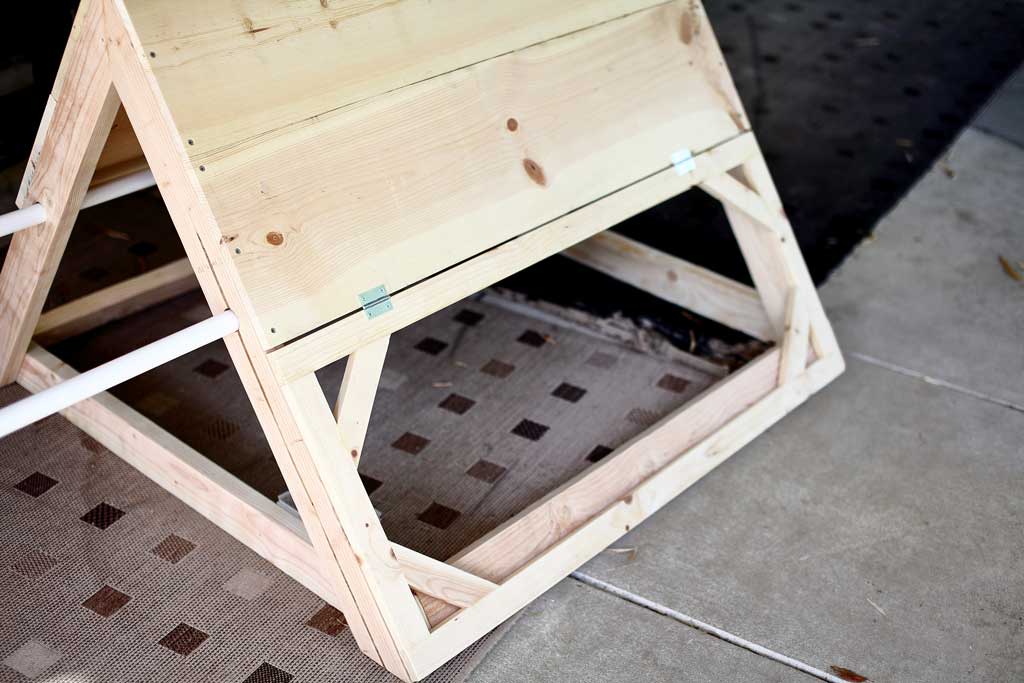 attaching side door frame for the chicken coop