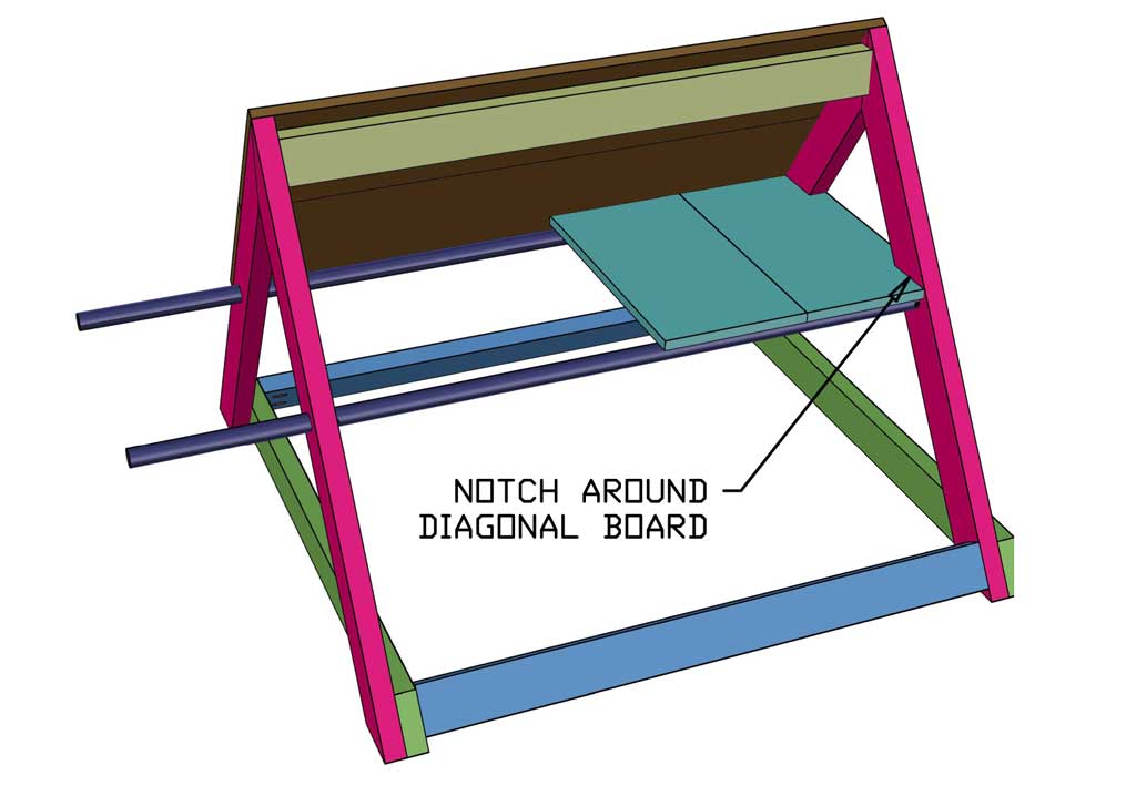 installing floor boards inside the chicken coop