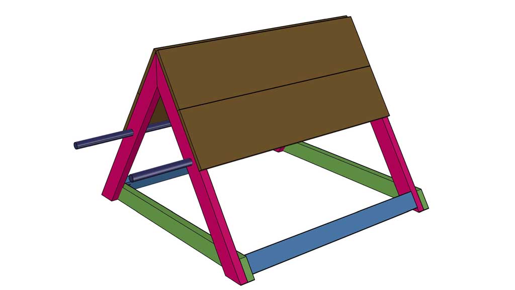 attaching roof boards for the chicken coop