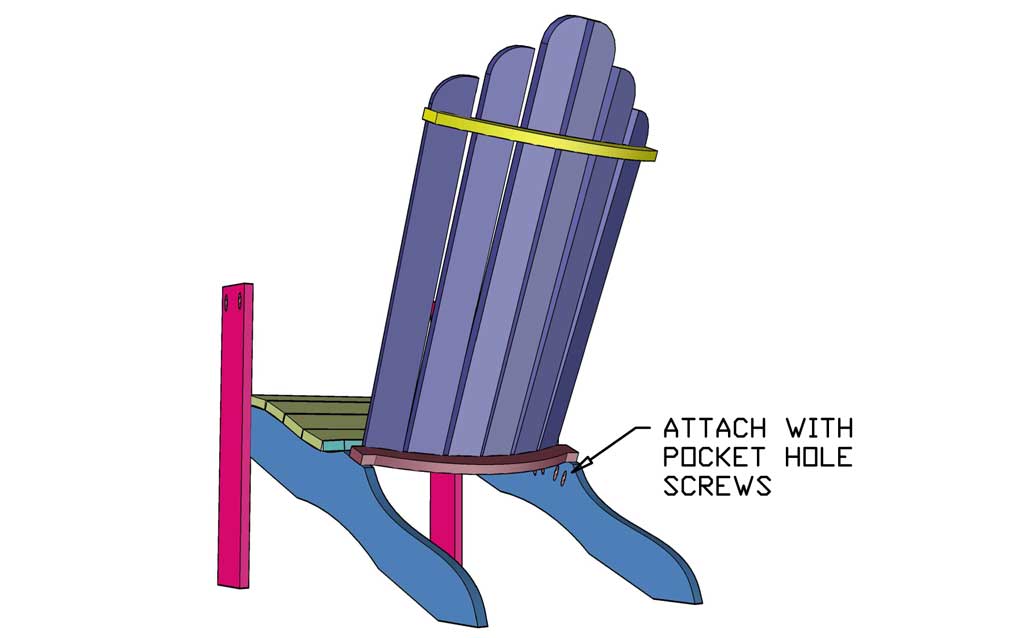 attaching backrest to the DIY Adirondack Chair