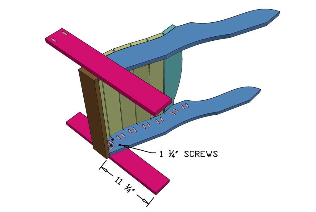 attaching front legs of the DIY Adirondack Chair