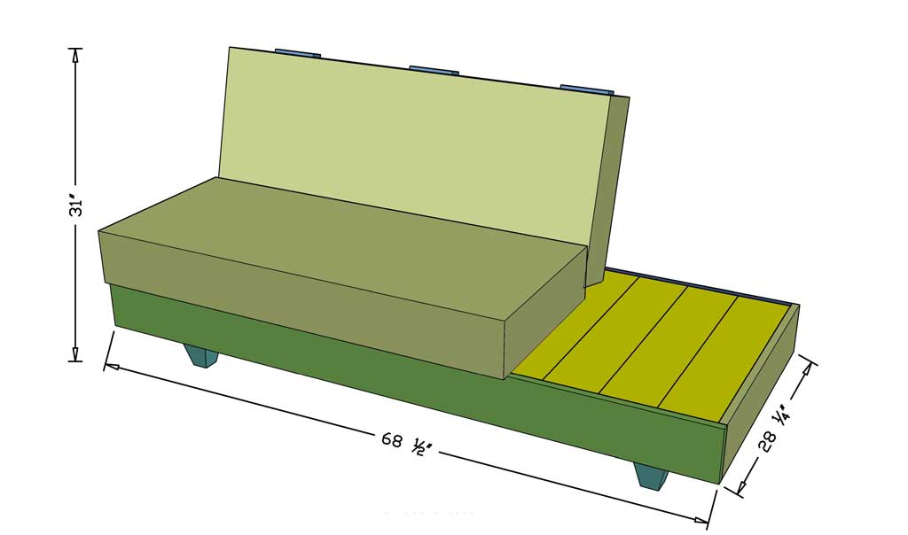DIY outdoor sofa with cushions dimensions