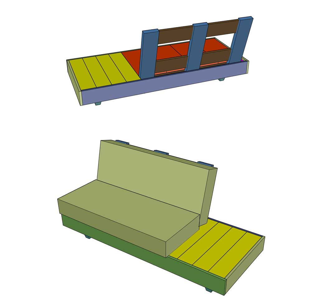 attaching back rail to the sofa