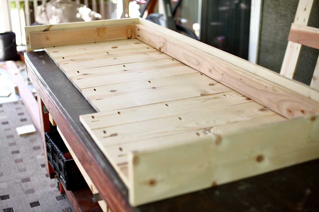 attaching frame boards to sofa