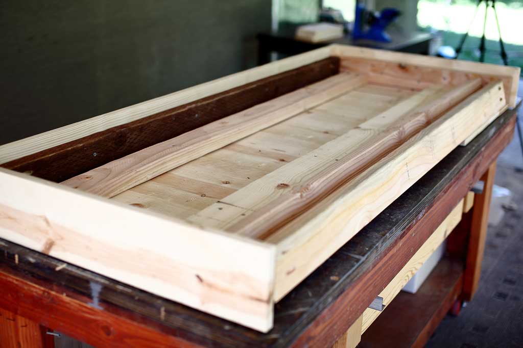 attaching frame boards to sofa