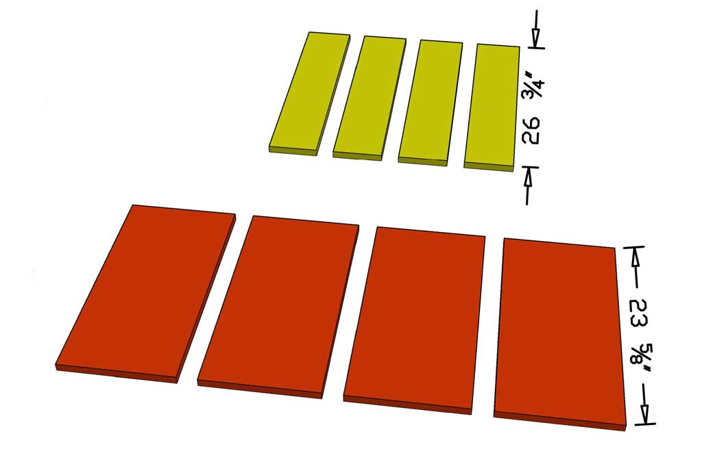 cutting slats for the diy sofa