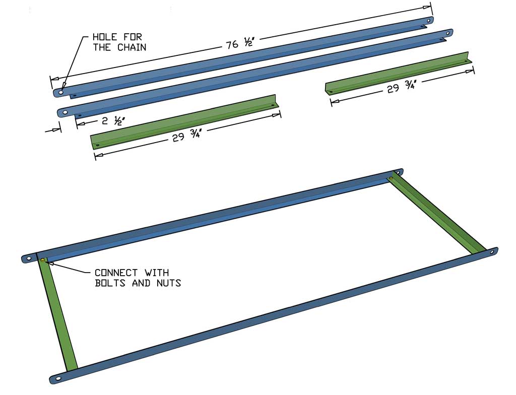 building metal frame for the seat of the Outdoor Arbor Swing