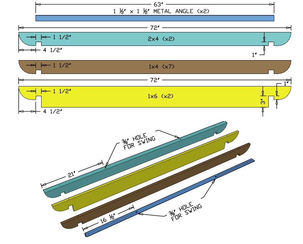 roof trusses for Outdoor Arbor Swing