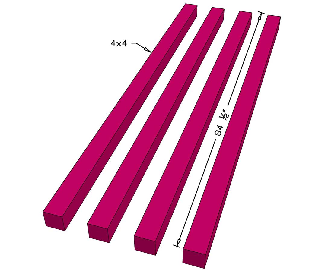 wood pieces for Outdoor Arbor Swing