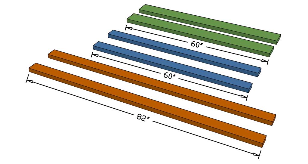 wood pieces for Outdoor Arbor Swing