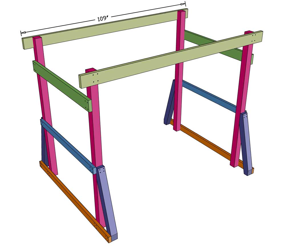 attaching panels together for the Outdoor Arbor Swing