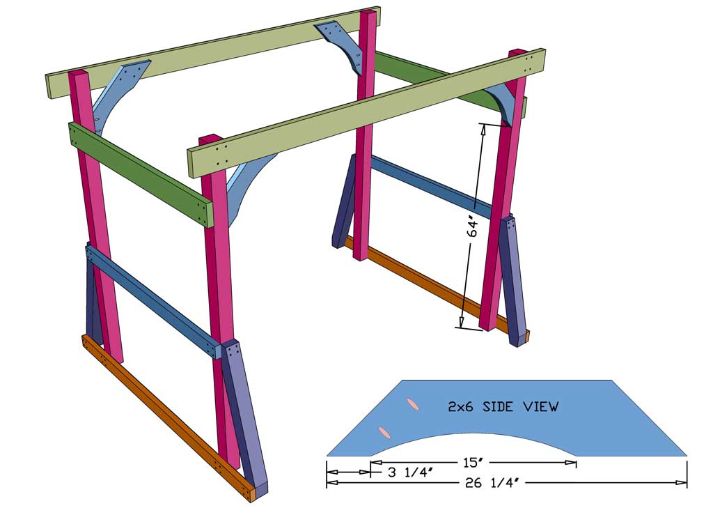 attaching diagonal brace for the Outdoor Arbor Swing