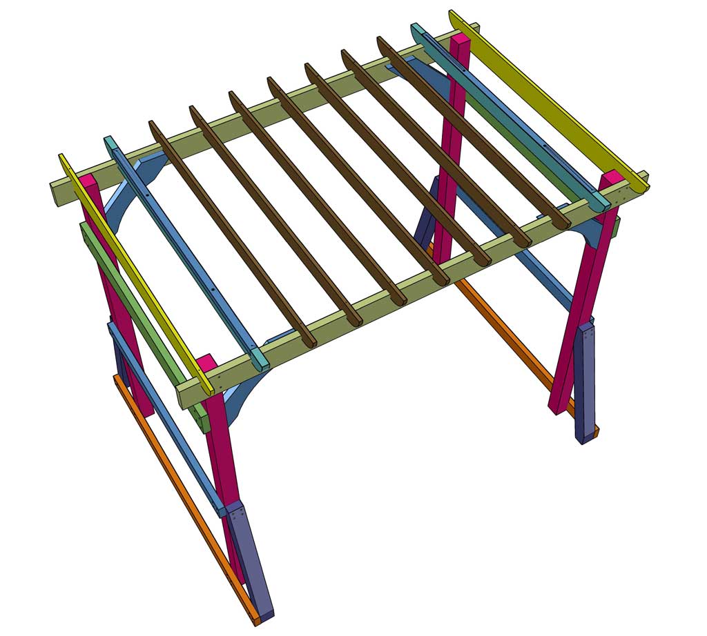 attaching roof trusses for the Outdoor Arbor Swing