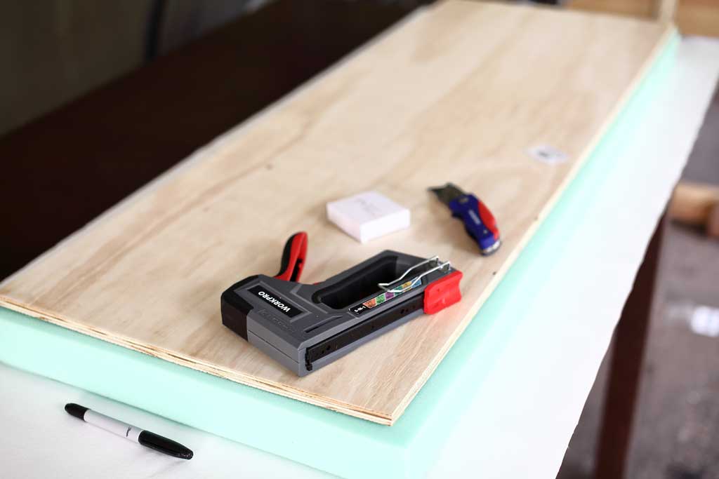 attaching fabric to plywood