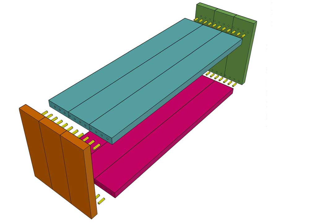 connecting DIY Bench with Fabric Seat together