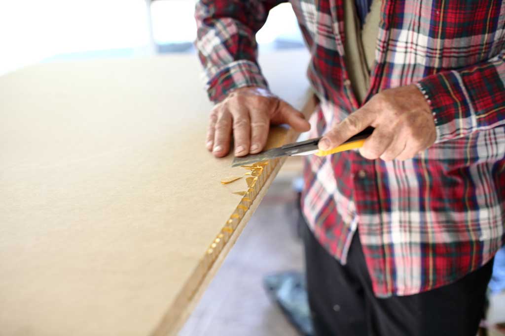 removing dry wood glue from MDF