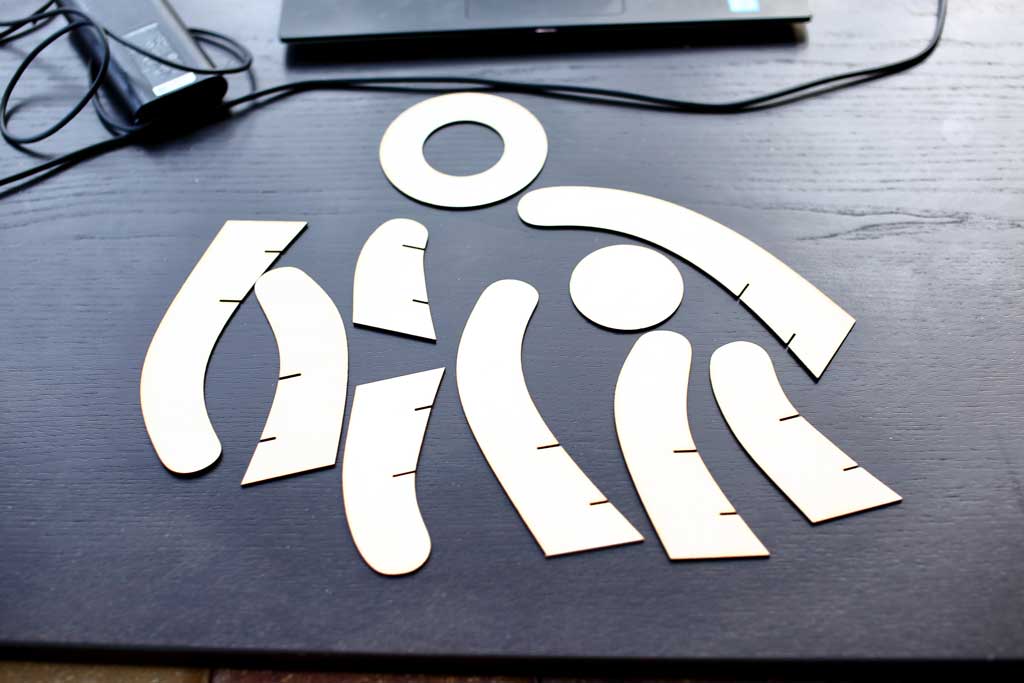 candle holder shapes cut out using Aufero Laser 2