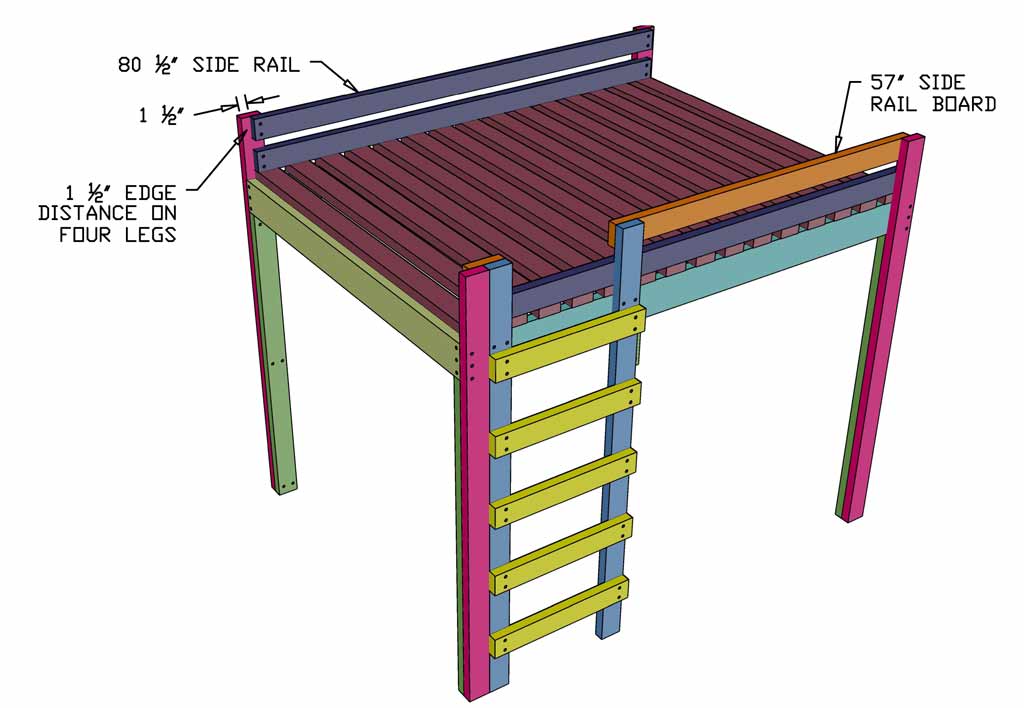 attaching side rails to loft bed