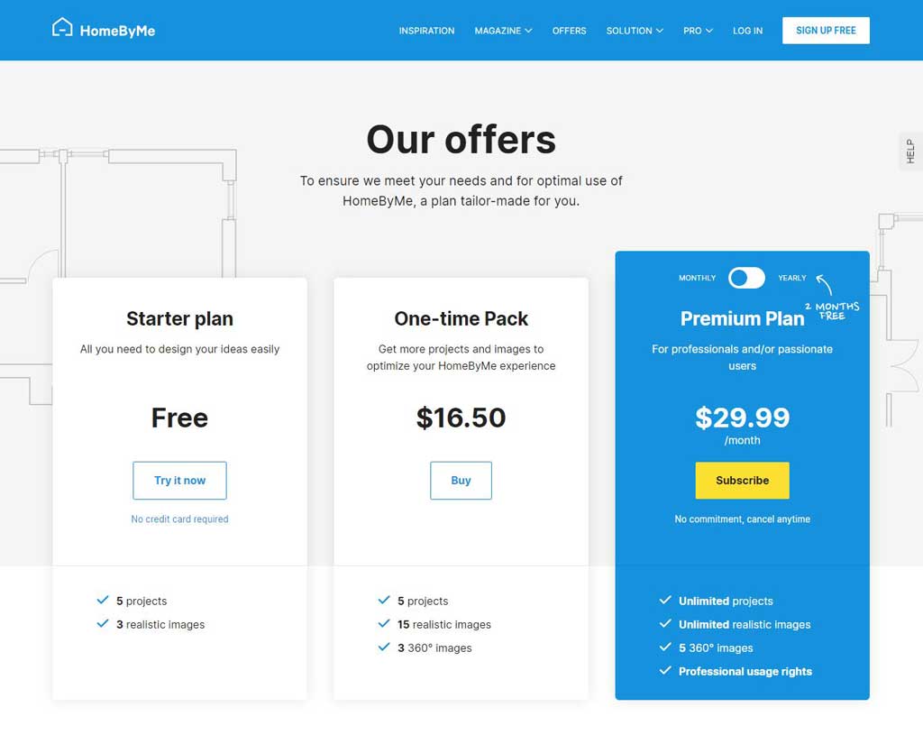 Homebyme pricing
