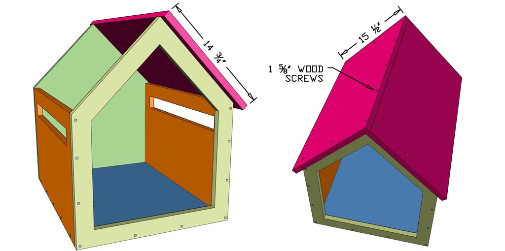 attaching roof boards to the dog house