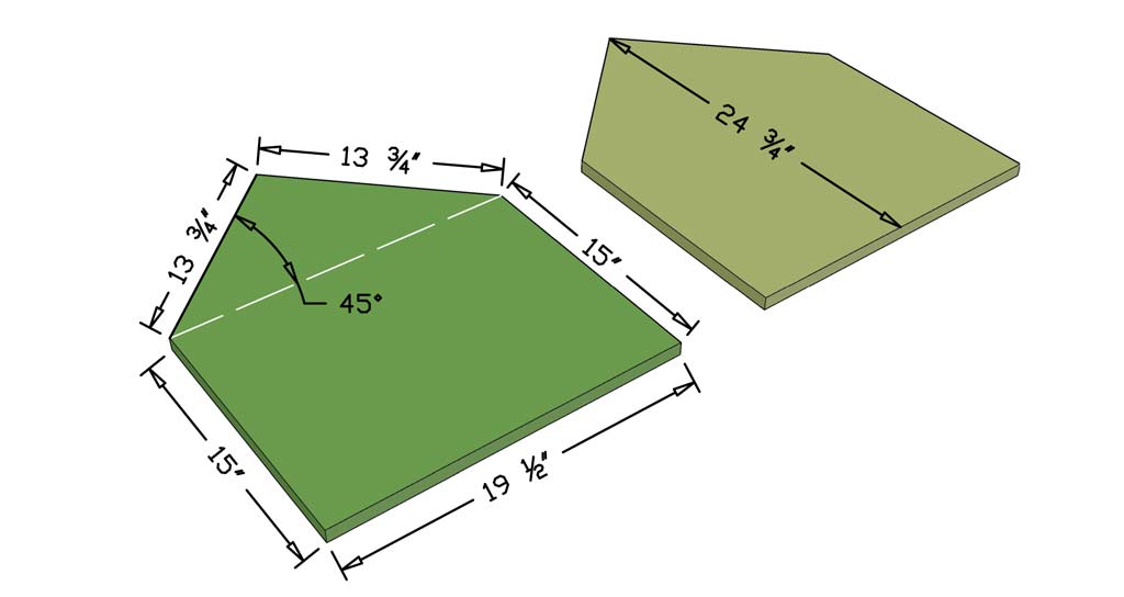 cutting front and back pieces for the DIY Dog house