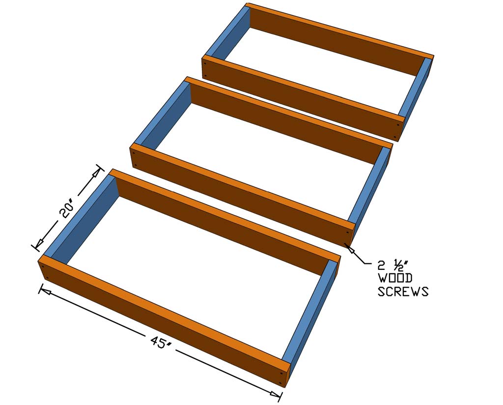 make frame sections for planter box
