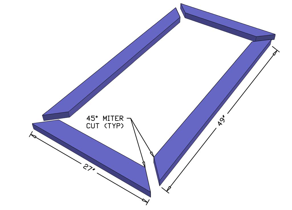 cutting boards for the trim of the planter box