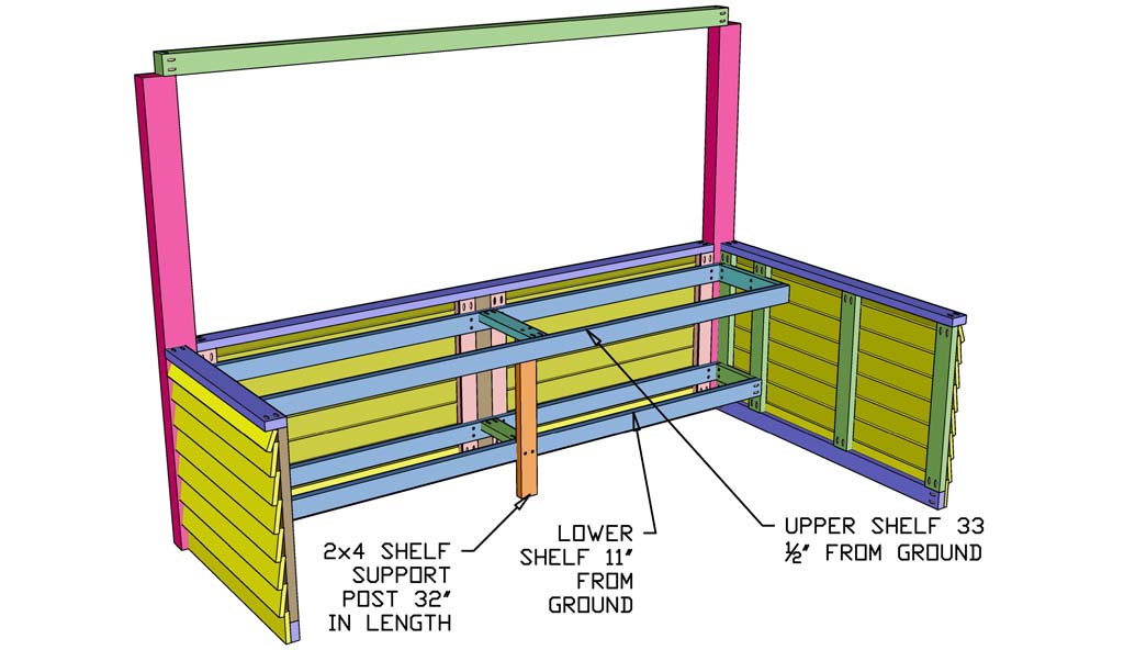building table frame for outdoor bar