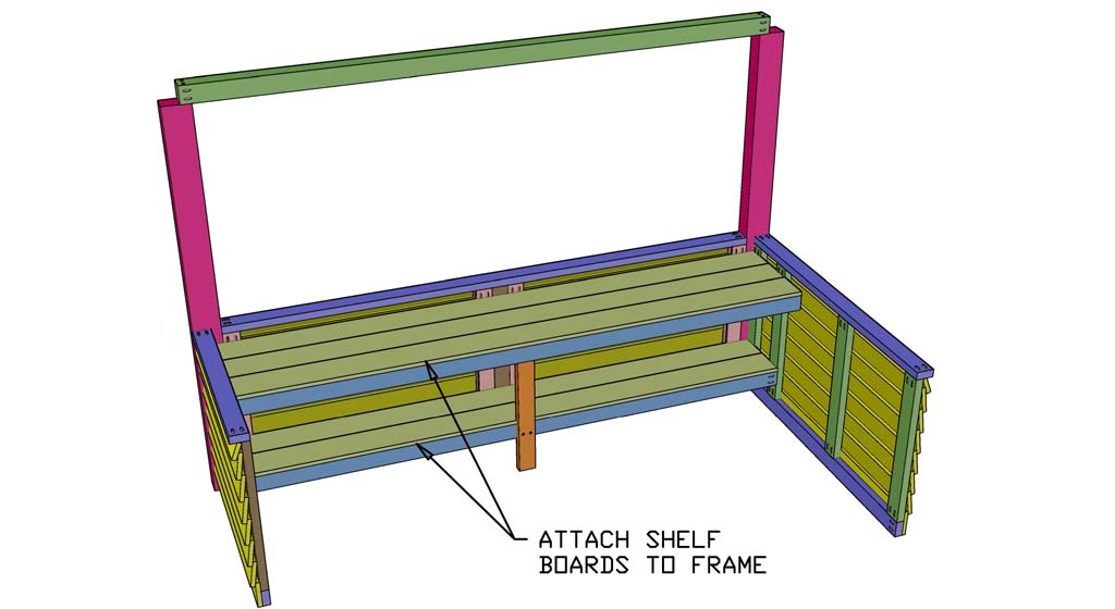 attaching table top boards for outdoor bar