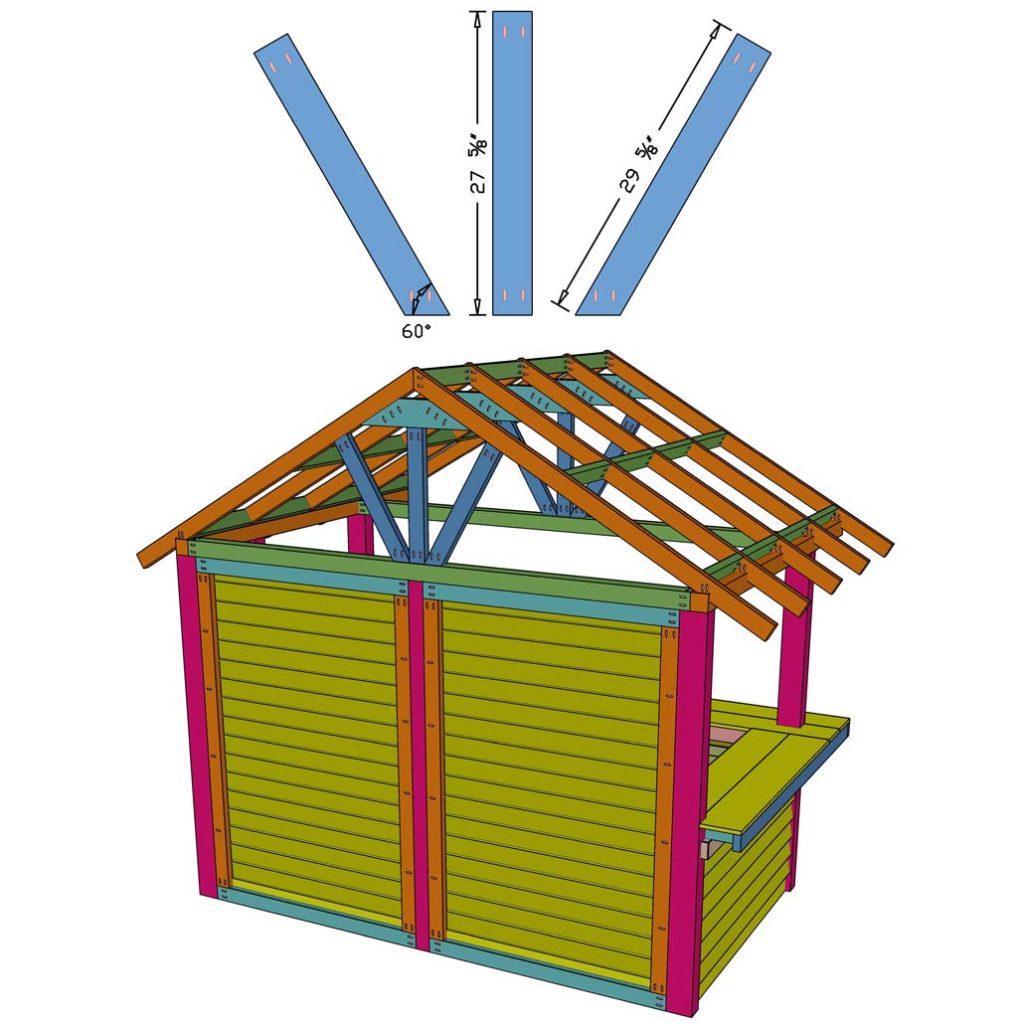 adding supports for roof trusses on diy bar