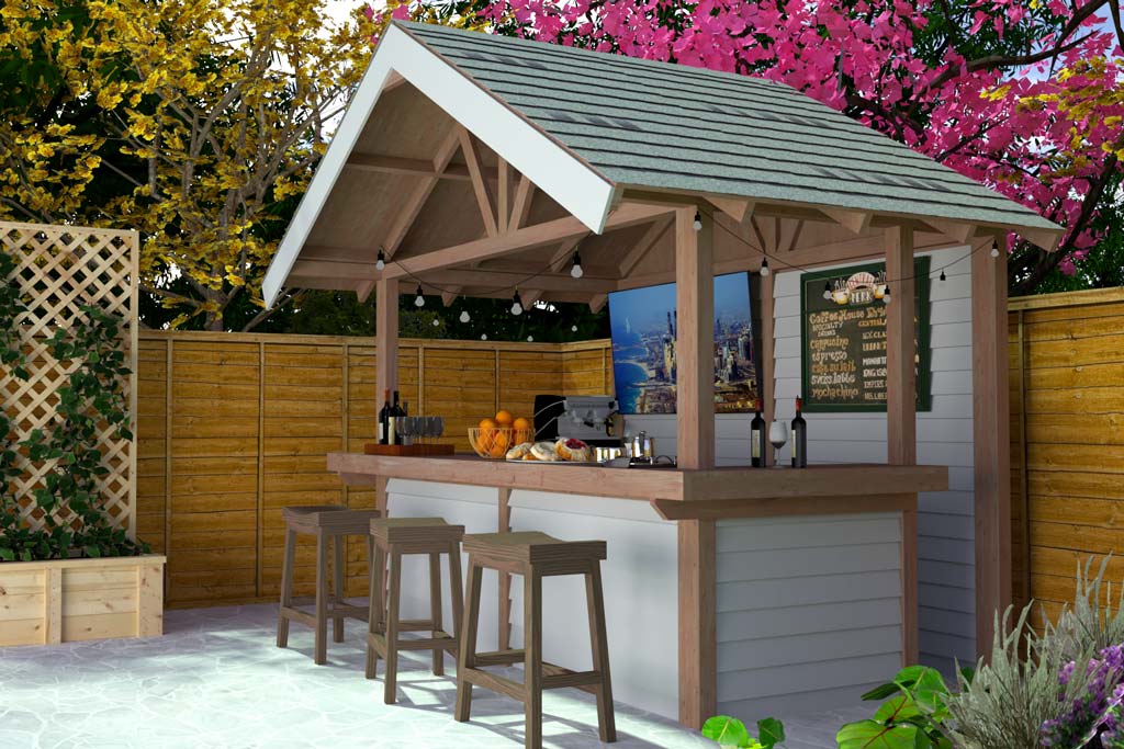 diy outdoor bar with roof