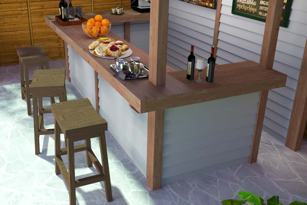 diy outdoor bar with roof