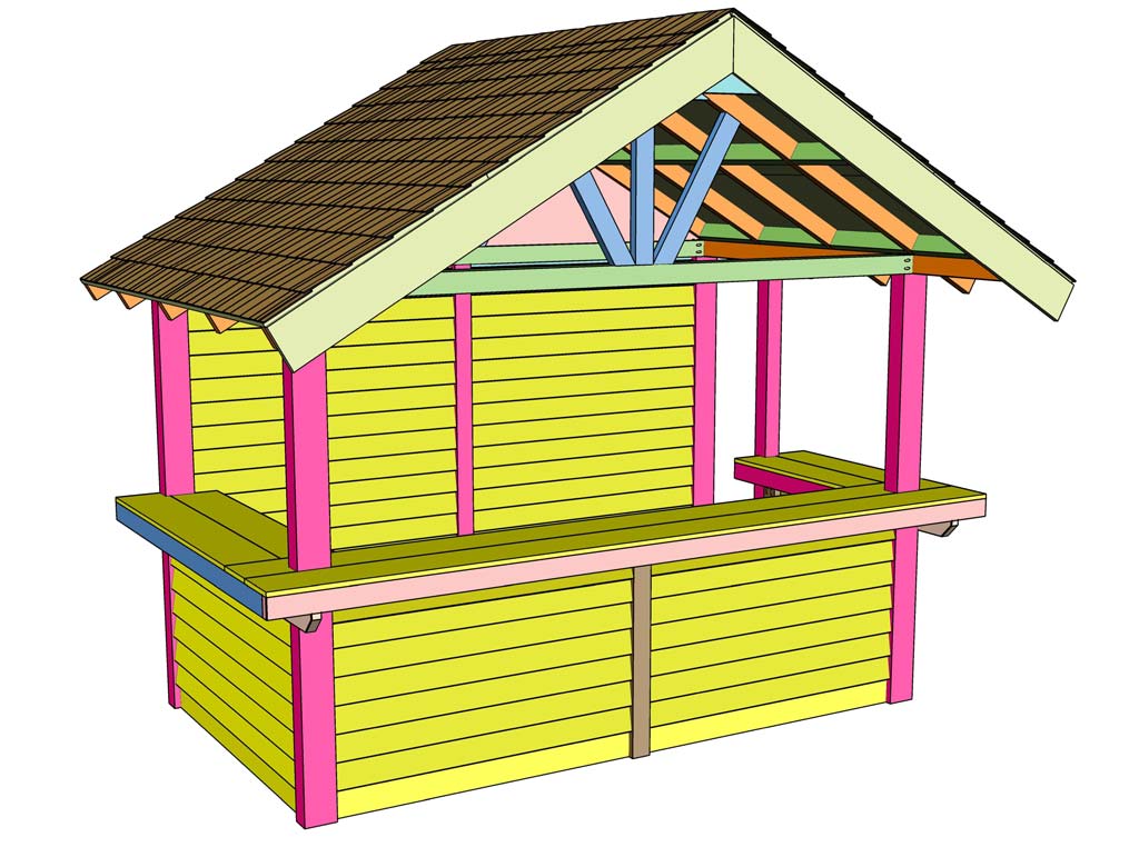 diy outdoor bar with roof