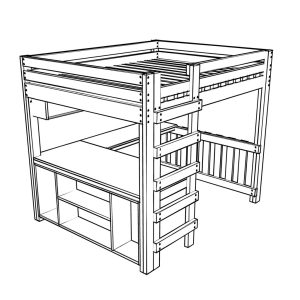 diy queen size loft bed with a desk