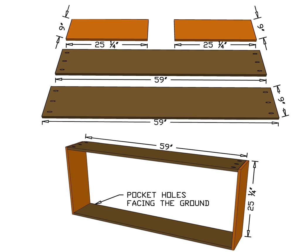 attaching shelf boards together for a loft bed