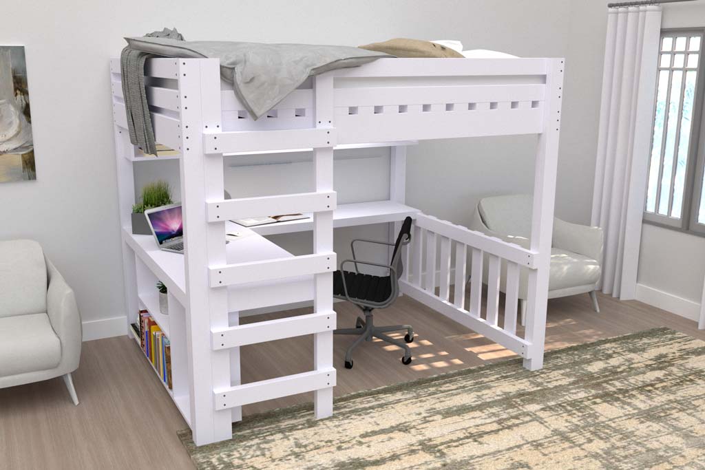 diy queen size loft bed with a desk