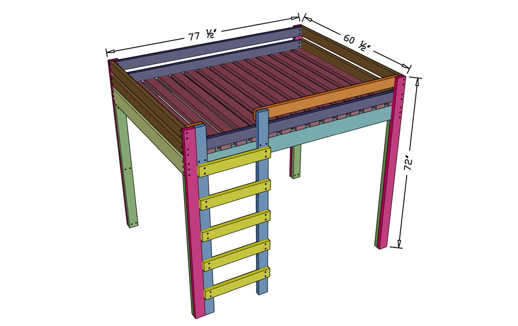 DIY Full size loft bed