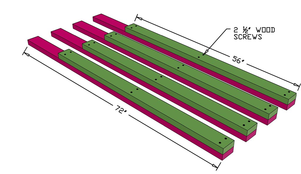 building the legs for DIY Full size loft bed