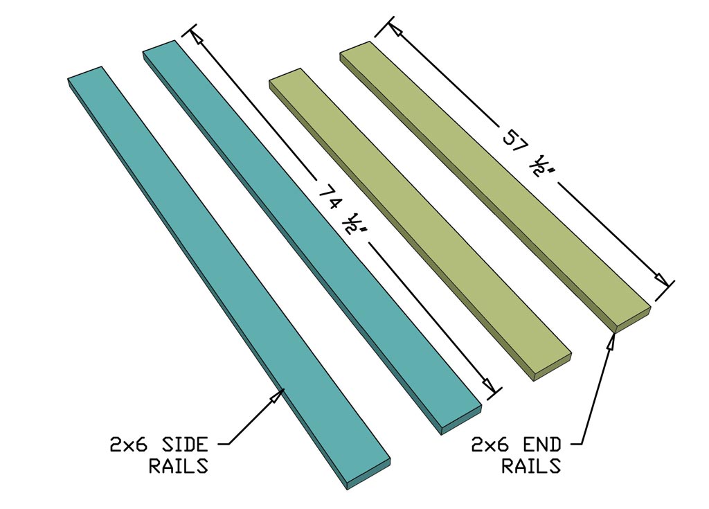 cutting legs for DIY Full size loft bed