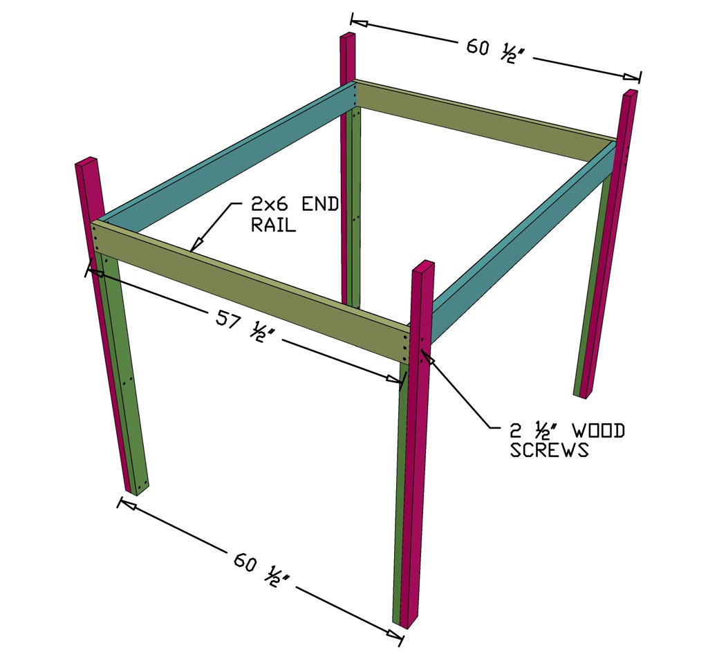attaching legs to loft bed