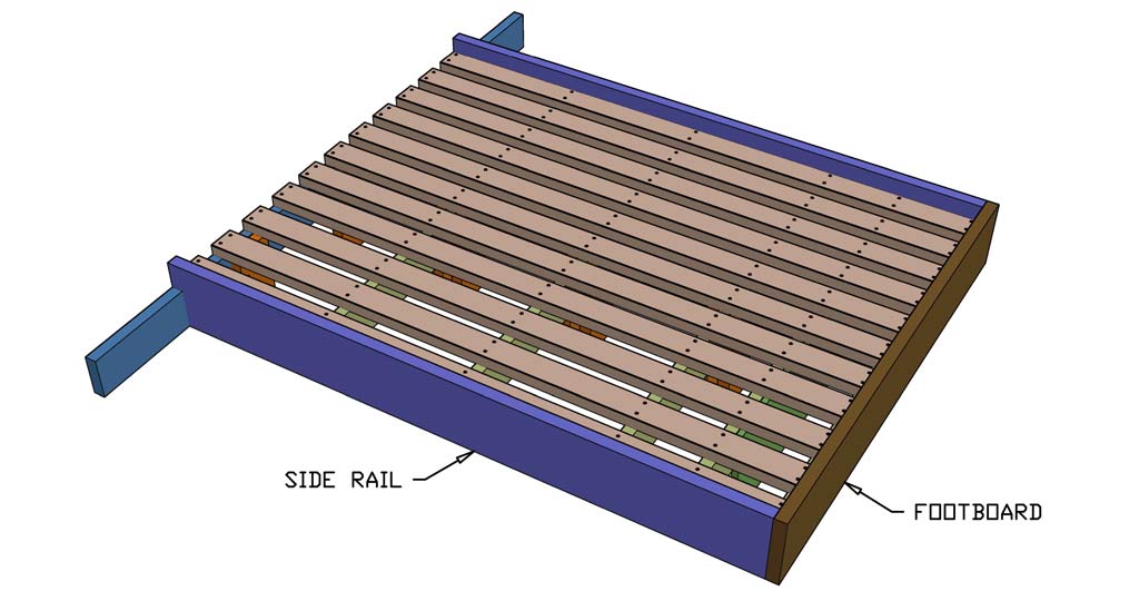 attaching side rails for DIY Floating bed