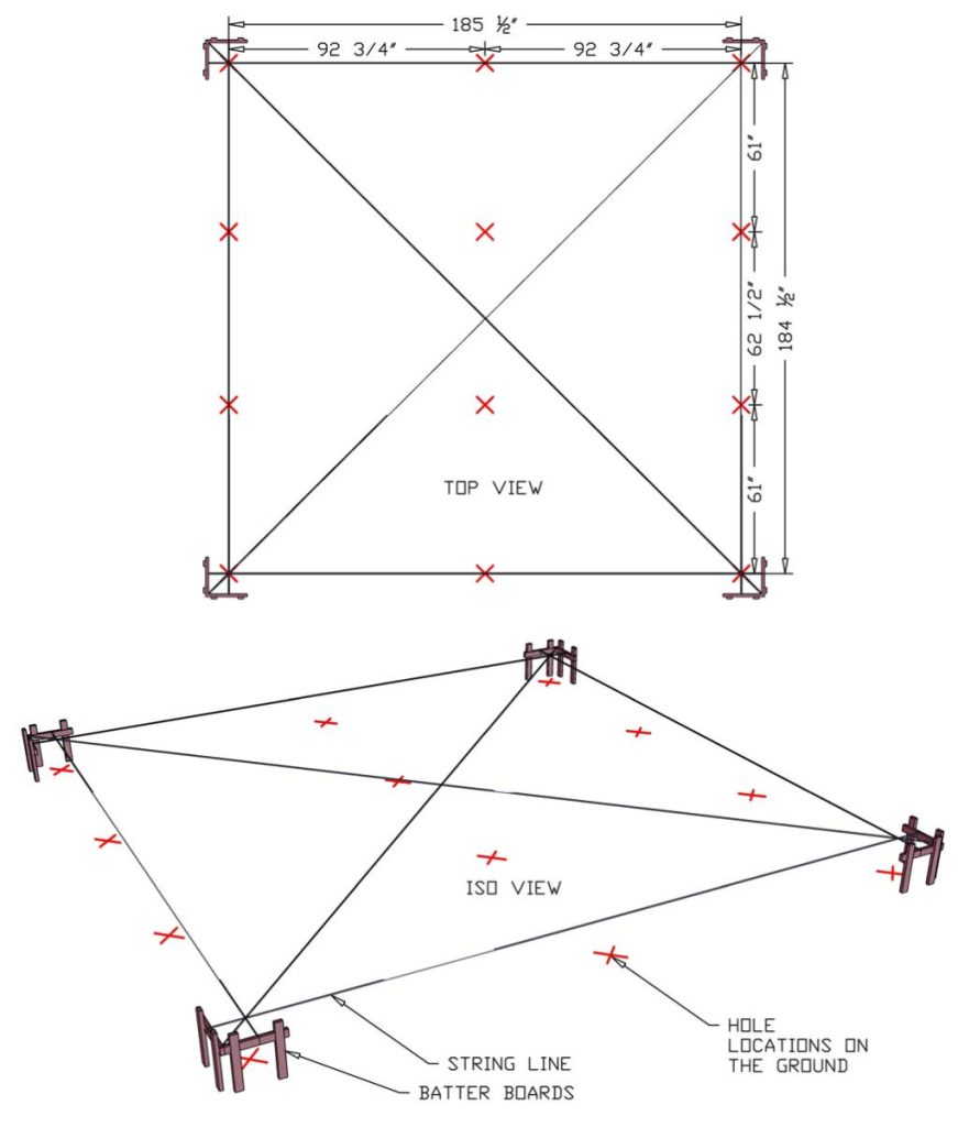 pulling dimensions for a foundation of A-Frame House