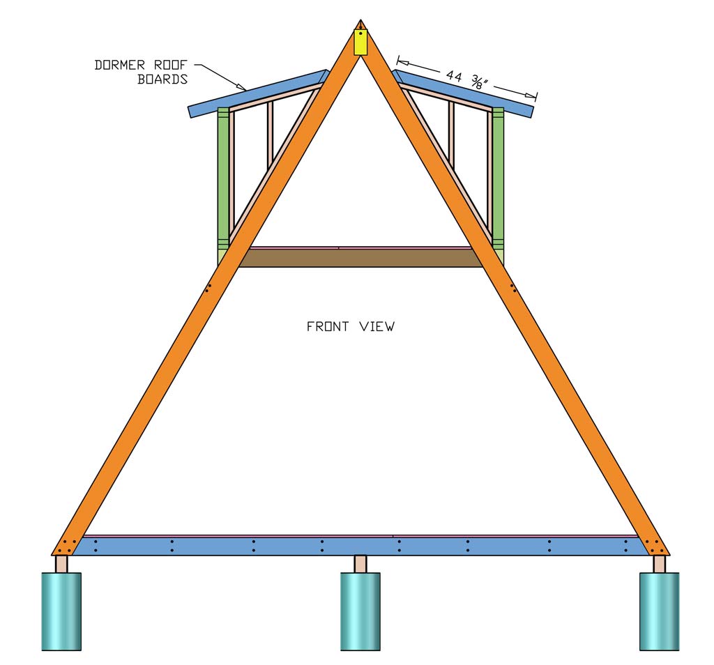 attaching roof for a A-Frame House