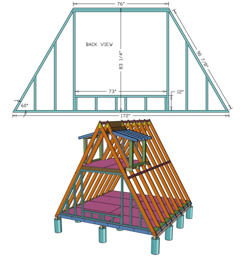 building walls for A-Frame House