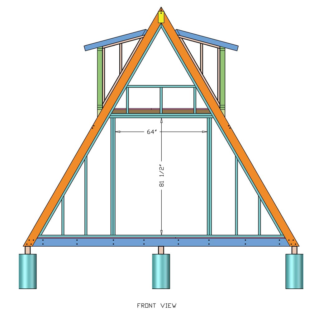 attaching walls to A-Frame tiny house